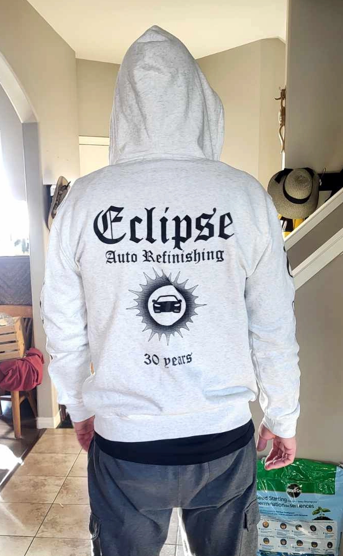 Eclipse Auto Refinishing Screenprinted Hoodie Design Back - Jol.Design Creative Portfolio